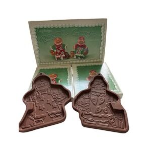 Vintage Longaberger Roger and Ginger Gingerbread Christmas Cookie Molds 2000